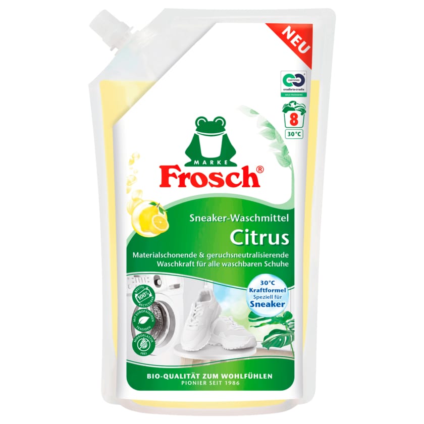 Frosch Bio Waschmittel Sneaker Citrus 480ml, 8WL